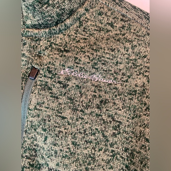 Eddie Bauer olive green pullover large Convector 1/2-Zip - Picture 6 of 8